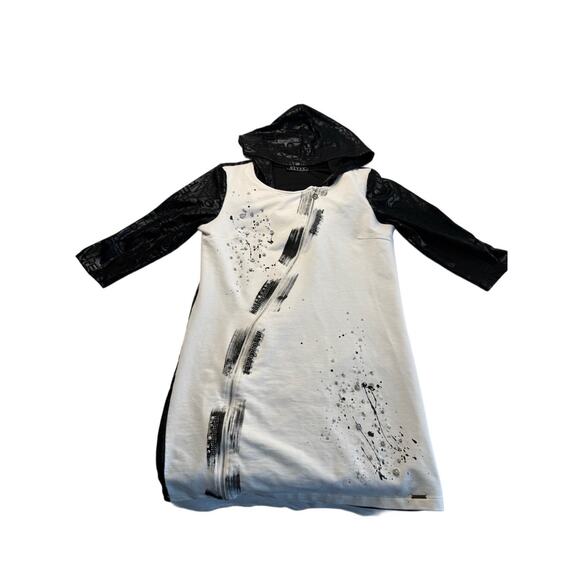 OLYSS NYC‎ Artsy Streetwear Hooded Zip Dress Punk Goth Embellished Edgy Jewels S - Picture 4 of 10